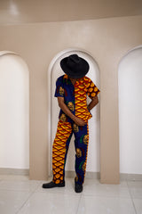 Agunechemba Unisex Igbo Traditional Isi Agu Shirt & Pants Set