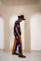 Agunechemba Unisex Igbo Traditional Isi Agu Shirt & Pants Set