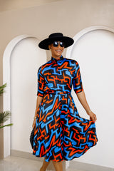 Akwu Bold Print Shirt Dress