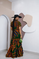 Ikegwulu Kaftan Maxi Dress – Handmade African Ankara Elegance