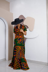 Ikegwulu Kaftan Maxi Dress – Handmade African Ankara Elegance