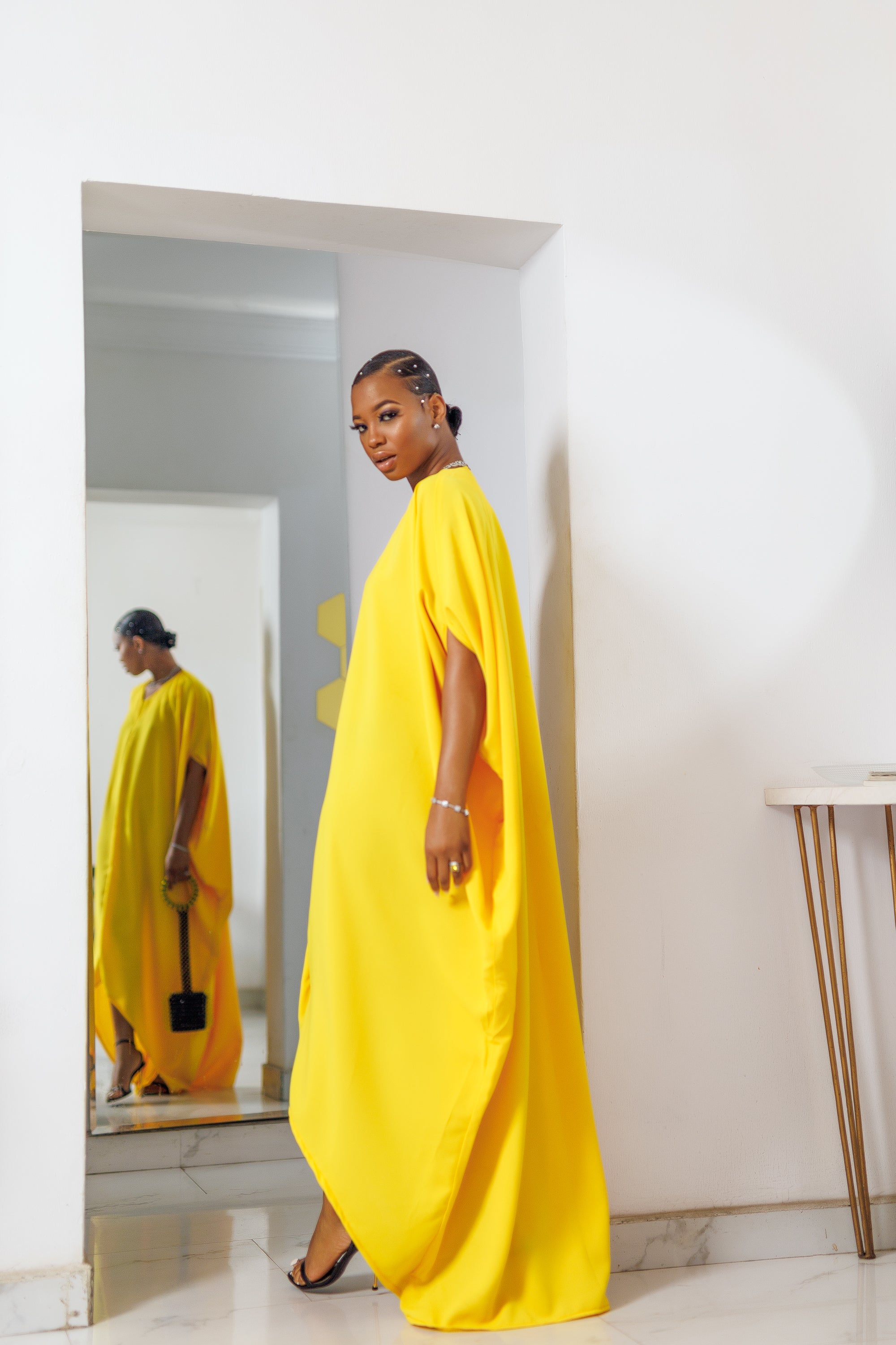 Anwu Elegant Duchess Kaftan Maxi Dress – Handcrafted with Royalty in Mind