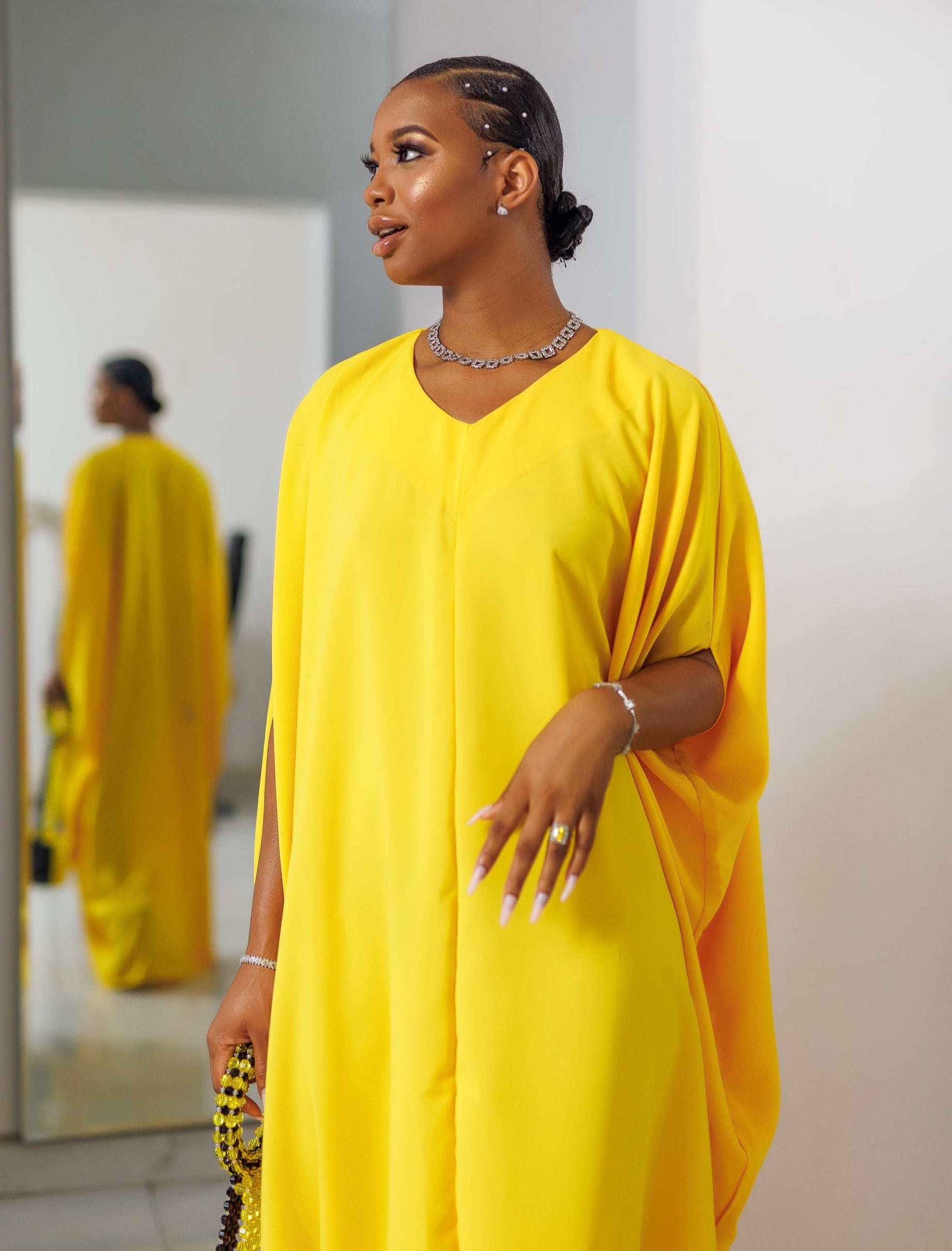 Anwu Elegant Duchess Kaftan Maxi Dress – Handcrafted with Royalty in Mind