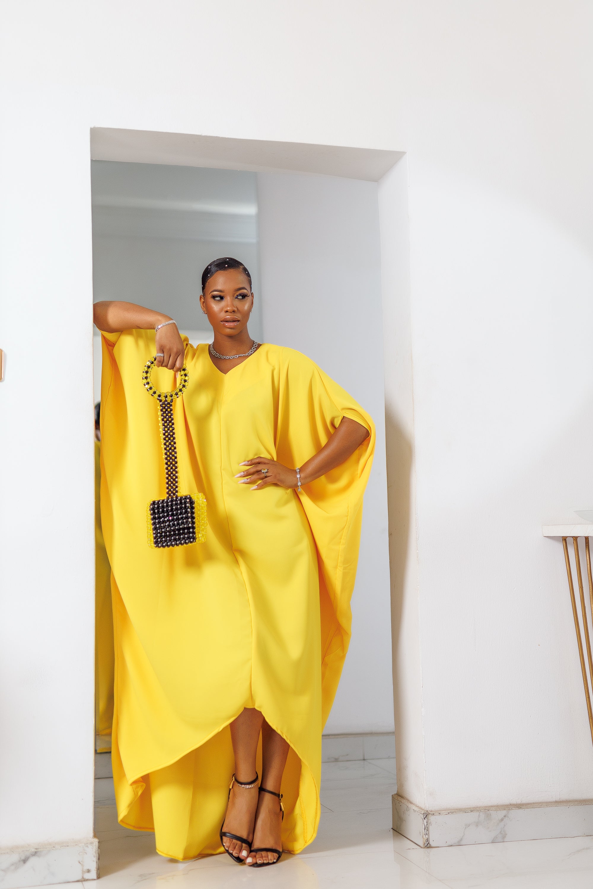 Anwu Elegant Duchess Kaftan Maxi Dress – Handcrafted with Royalty in Mind
