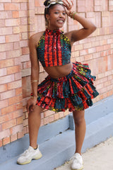 Kobina Crop Top and Triple Layered Skirt - Custom - These Fabrics Are Not Available - Please Pick Fabric