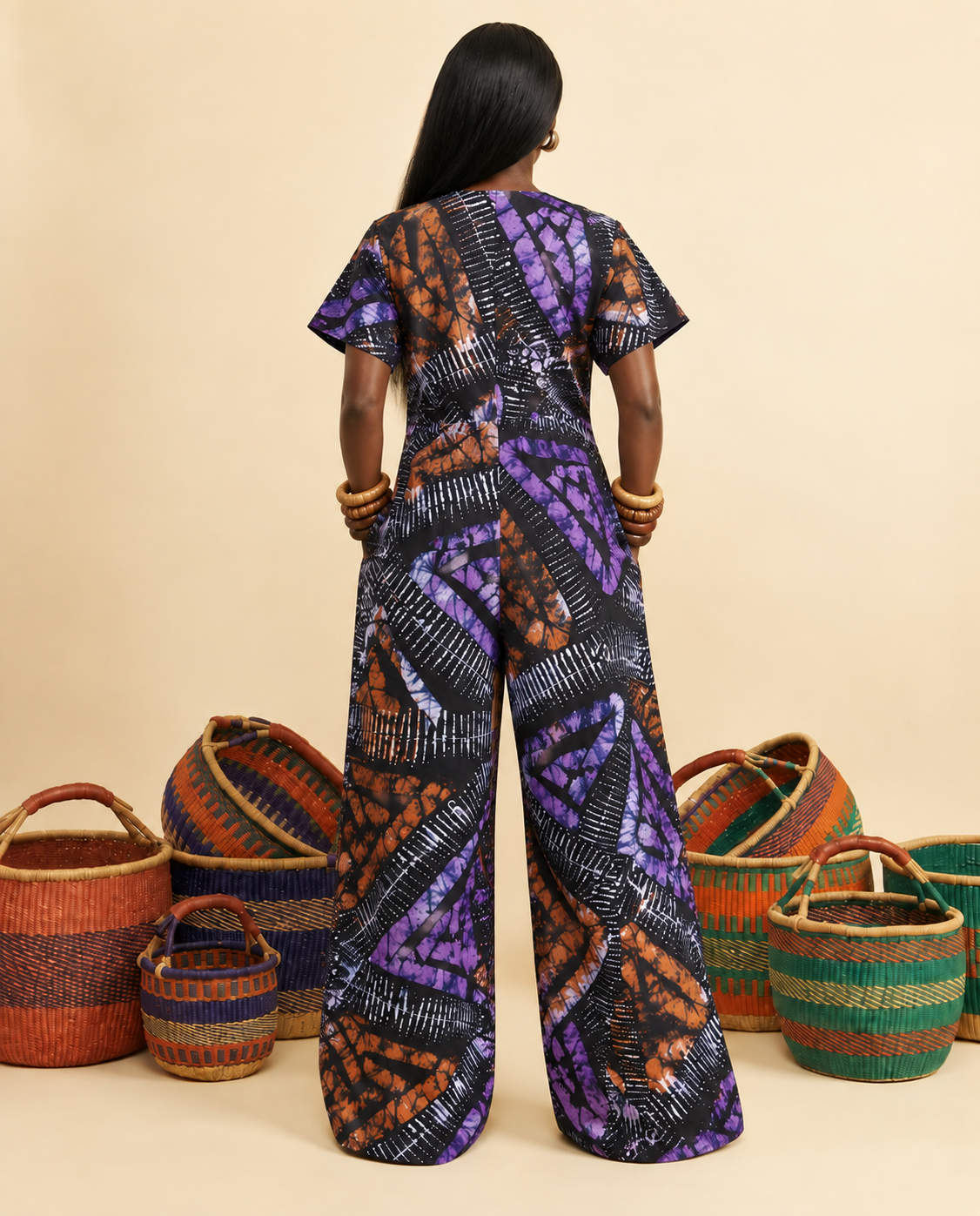Ewecham Adire Relaxed Jumpsuit - Effortless Luxury