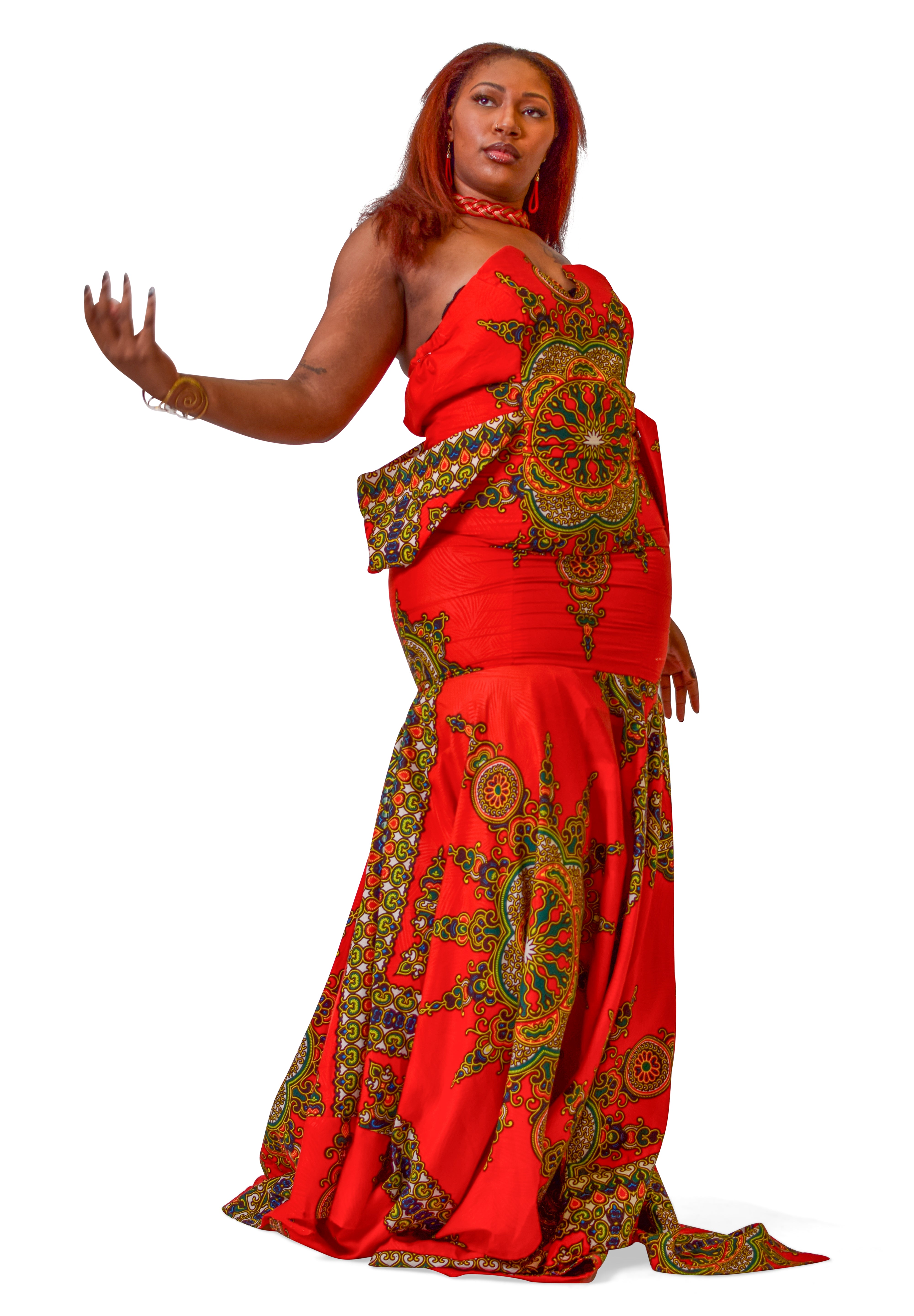 Nnwekorita Ankara Strapless Maxi Dress