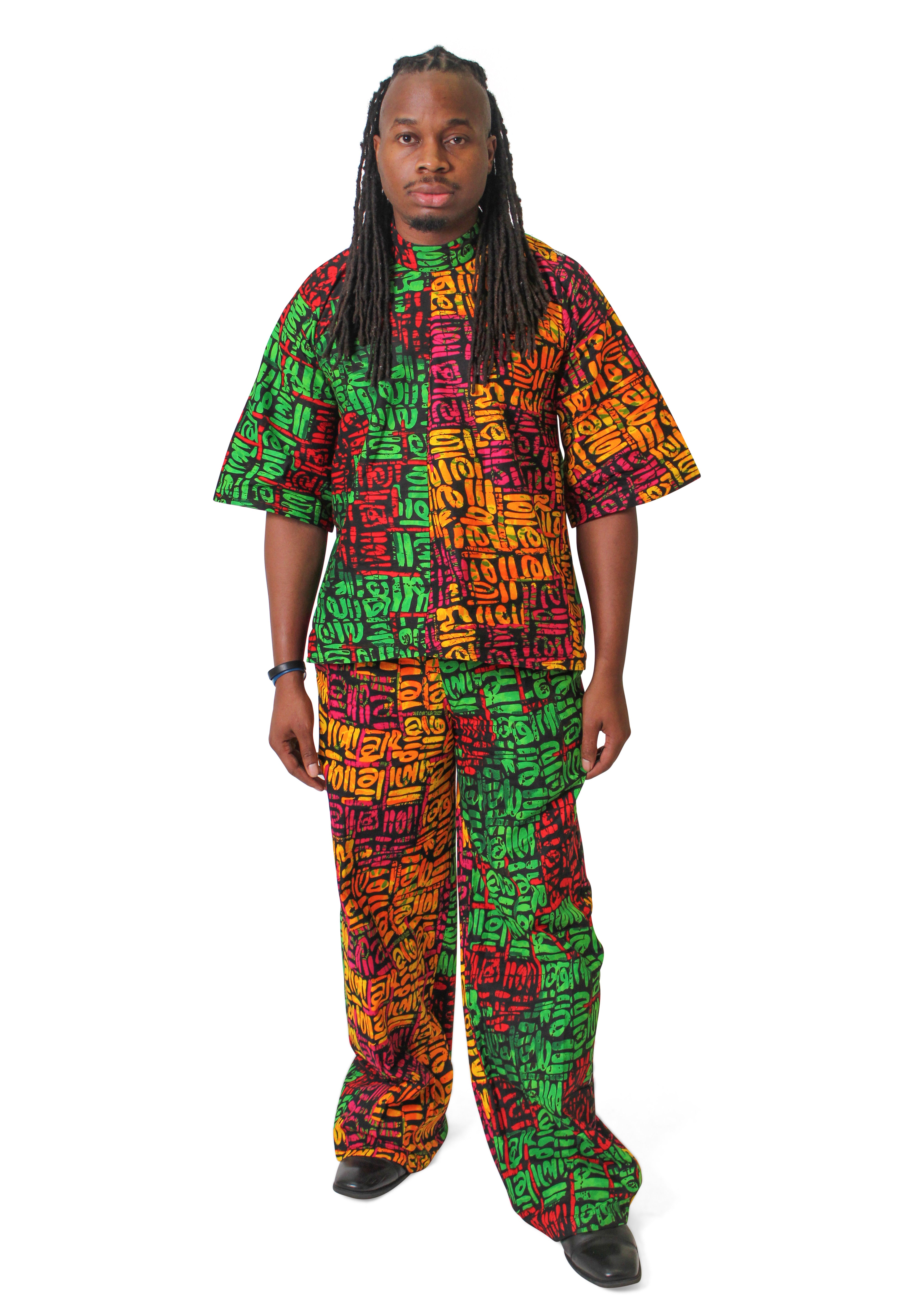 Diokpa Shirt & Pants Patchwork Set
