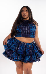 Kobina Crop Top and Triple Layered Skirt - Custom - These Fabrics Are Not Available - Please Pick Fabric