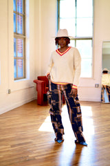 Okara Aso Oke Cargo Jeans Pants