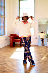 Okara Aso Oke Cargo Jeans Pants