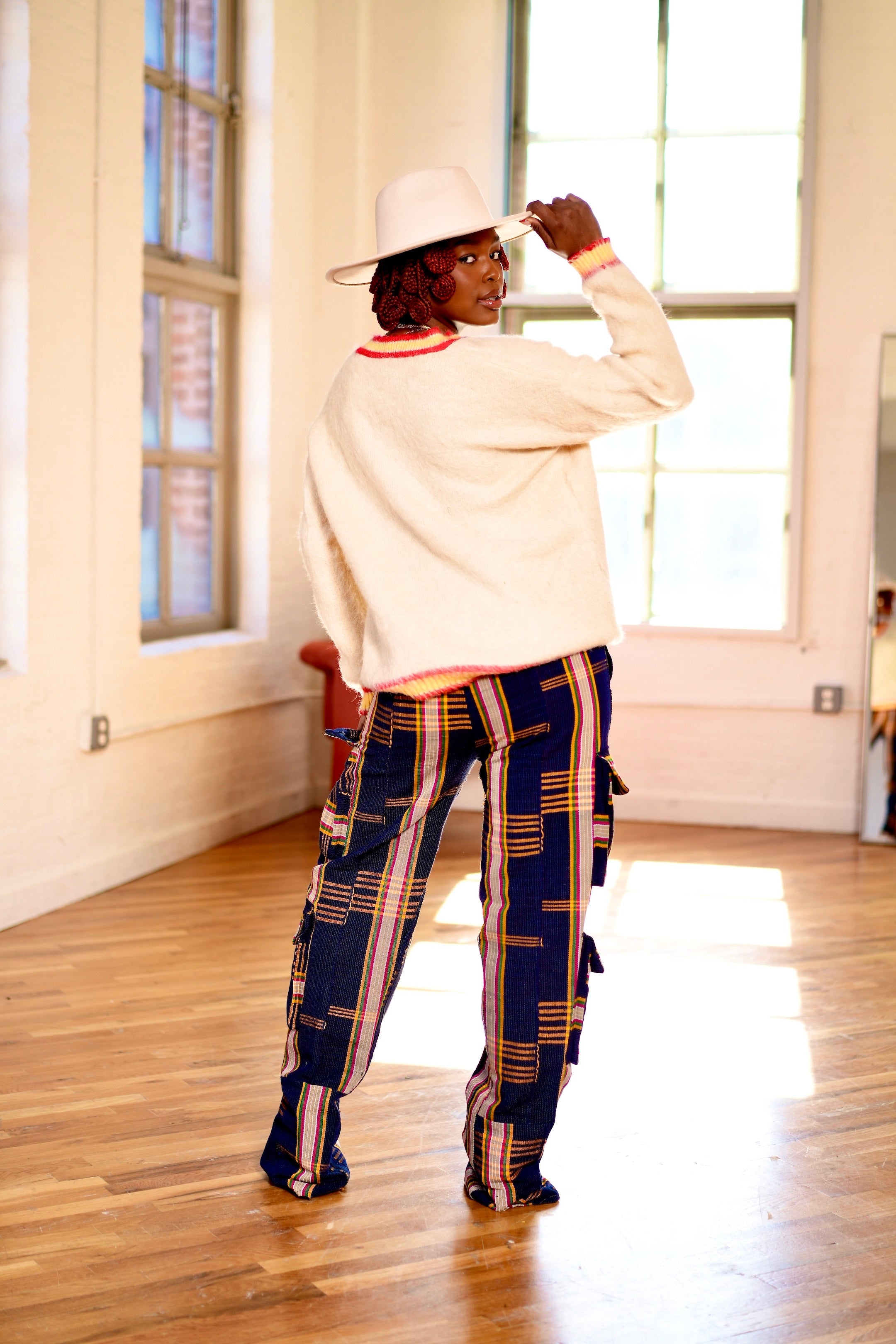 Okara Aso Oke Cargo Jeans Pants