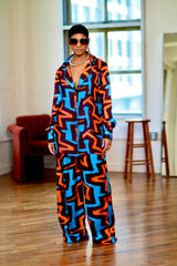Ututu Ankara Silk Two-Piece Set – Elegant & Comfortable