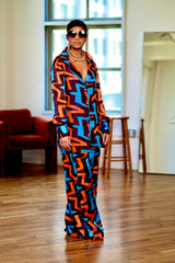 Ututu Ankara Silk Two-Piece Set – Elegant & Comfortable