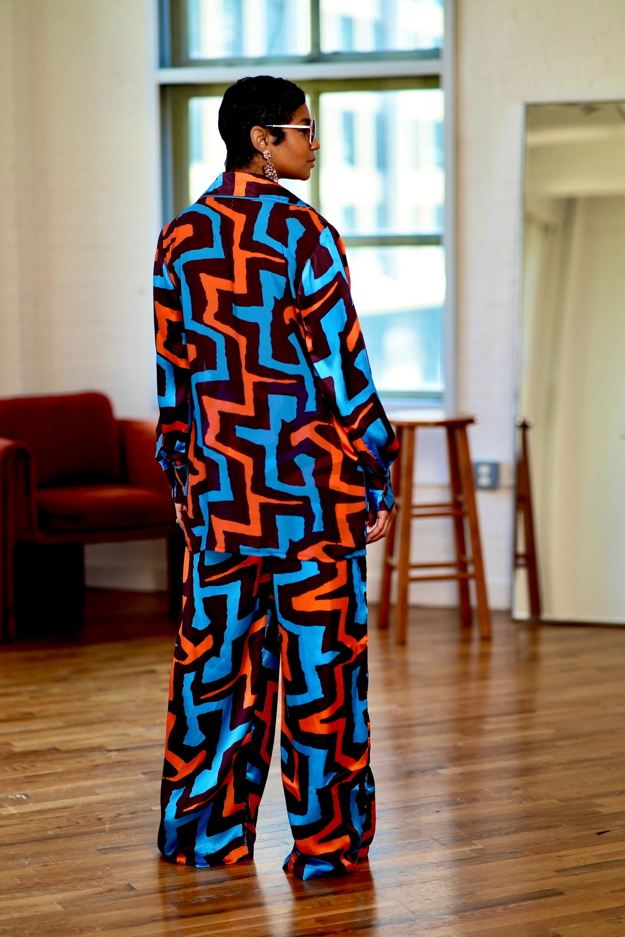 Ututu Ankara Silk Two-Piece Set – Elegant & Comfortable