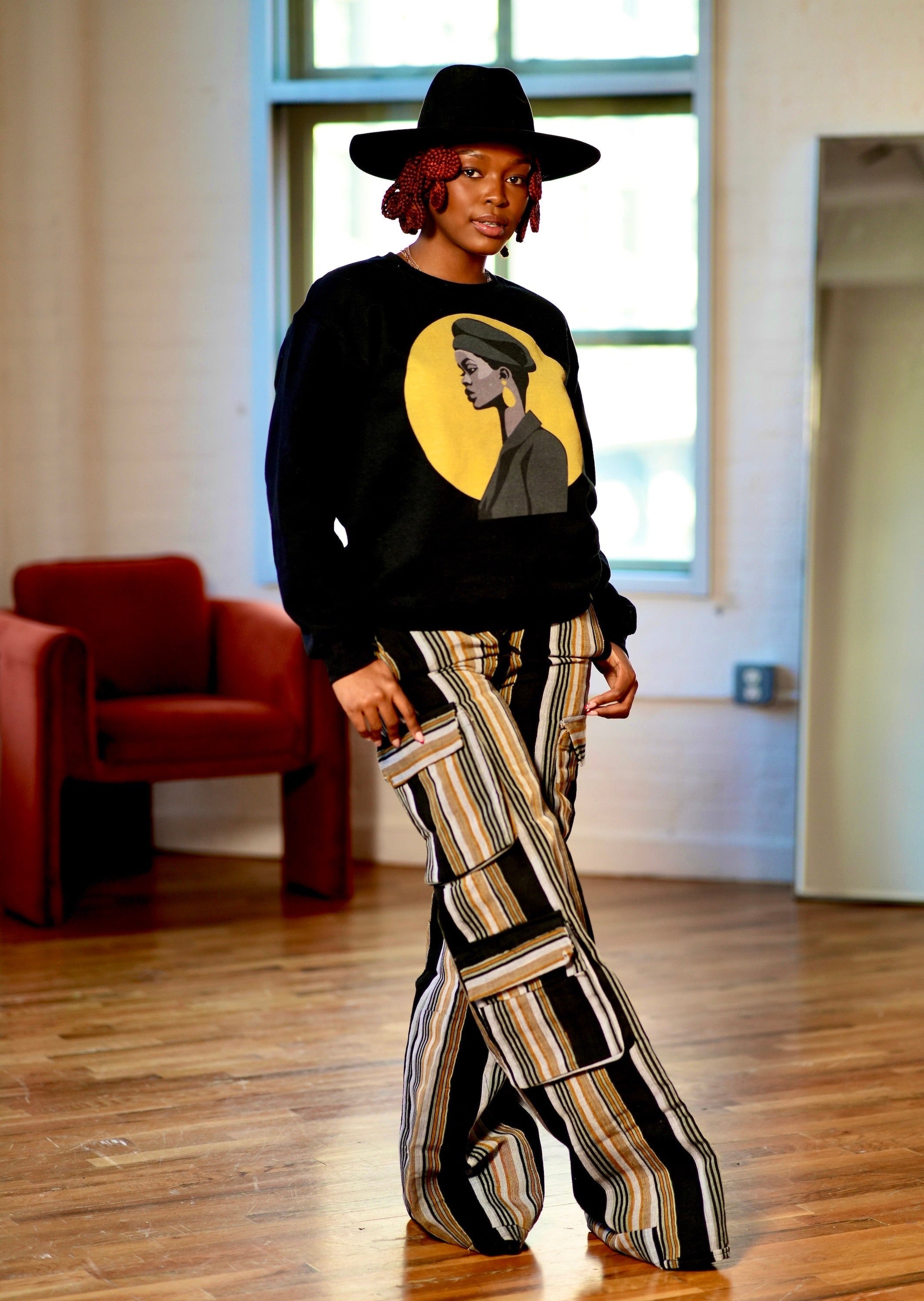 Ijele Aso Oke Cargo Jeans - Black