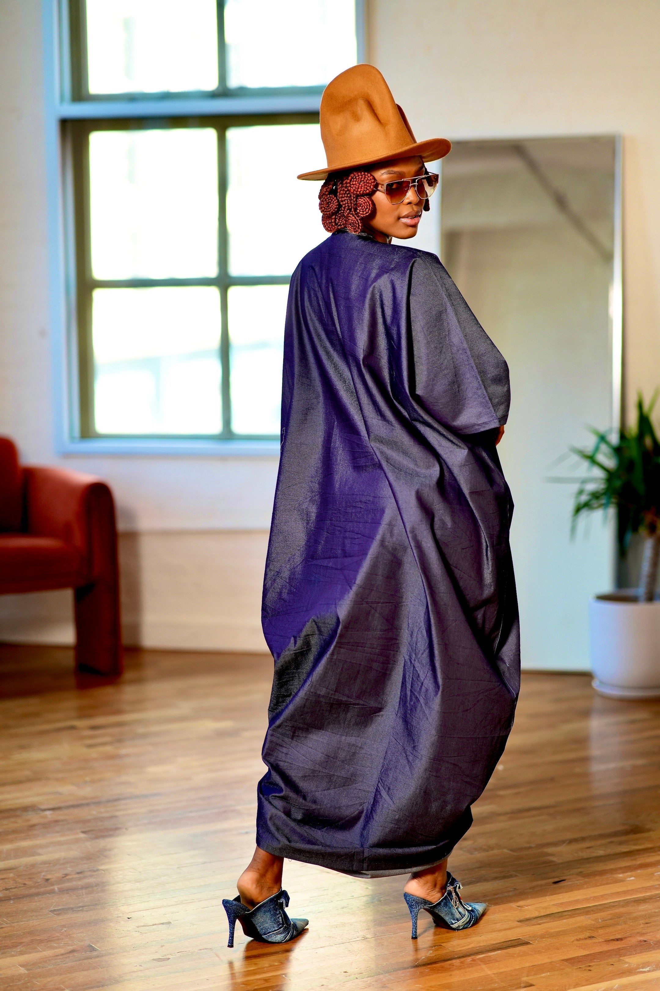 Uza Denim Kaftan Dress