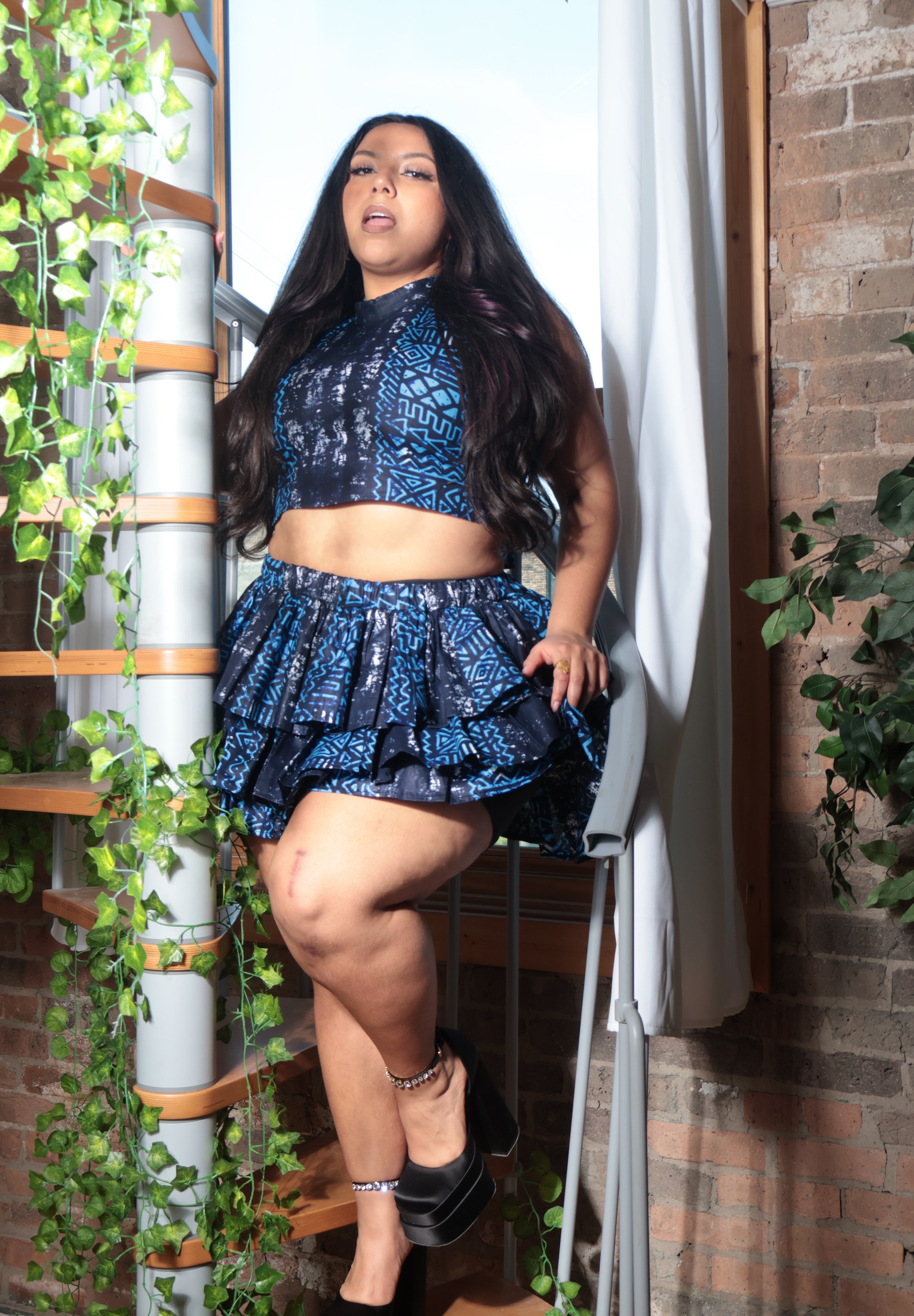 Kobina Crop Top and Triple Layered Skirt - Custom - These Fabrics Are Not Available - Please Pick Fabric