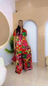 Adaoma Silk Ankara Kaftan