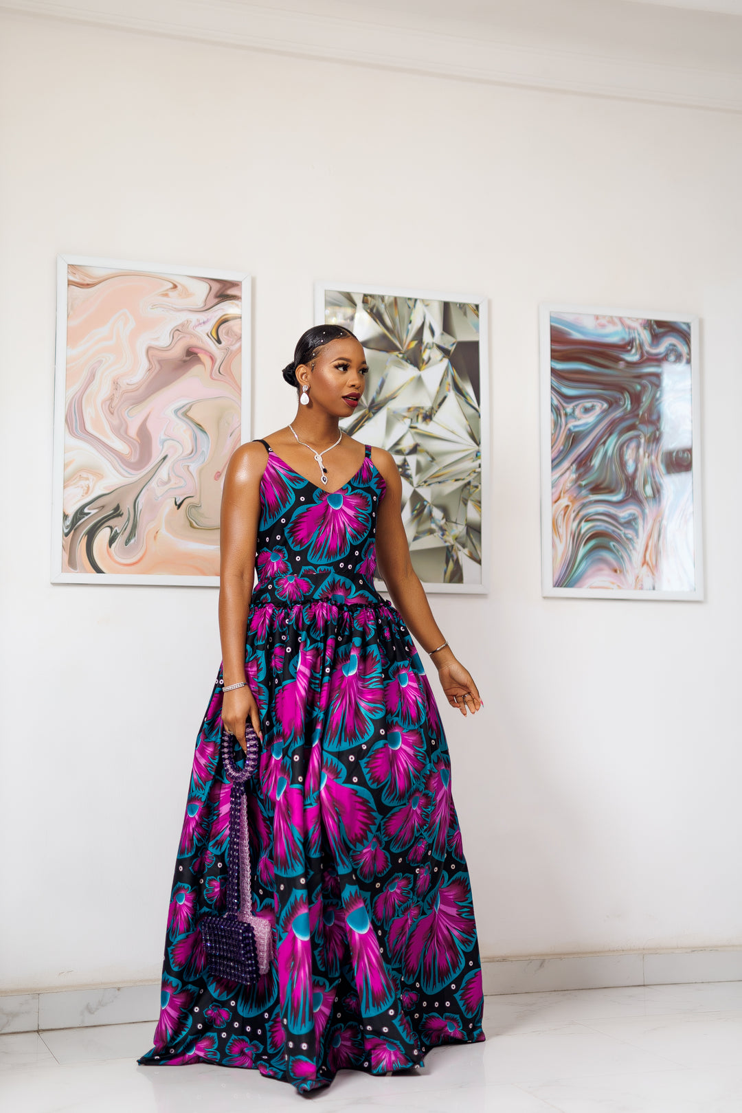 navy blue dress for baby girl Make a statement at your summer event with the stunning Backless Maxi  Ankara Dress! 😍☀️, Get your hands on this must-have dress 💖, ., ., ., .,  #BacklessMaxiAnkaraDress #SummerEventStyle #AnkaraFashion main image 1