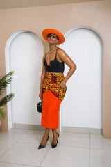 Ikenna Layered Aso Oke & Ankara Skirt
