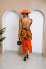 Ikenna Layered Aso Oke & Ankara Skirt