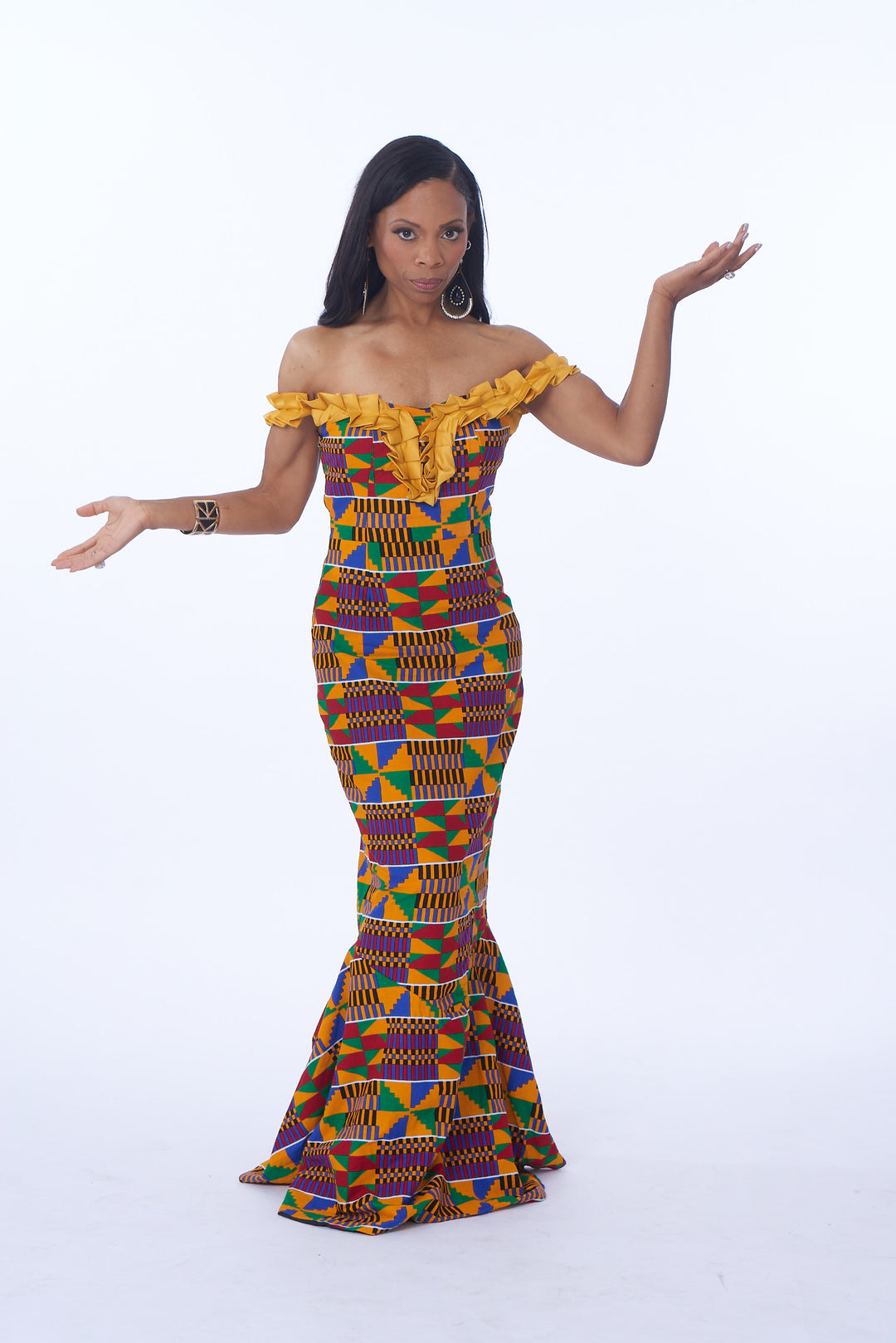 Obioma Fashion Buy African Print Akua Kente Dress 4XL