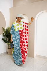 Ndenkem Hand-Dyed Adire Kaftan
