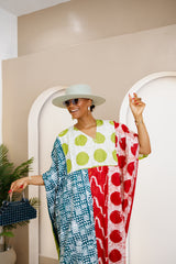 Ndenkem Hand-Dyed Adire Kaftan