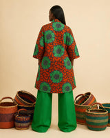 Ngugu: Emerald Aso-Oke Palazzo & Ankara Kimono Set