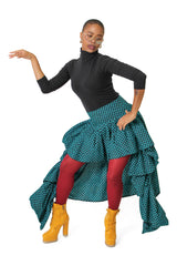 Nkukwaya – Hand-Crafted Ankara High-Low Tiered Skirt