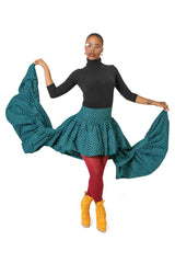 Nkukwaya – Hand-Crafted Ankara High-Low Tiered Skirt