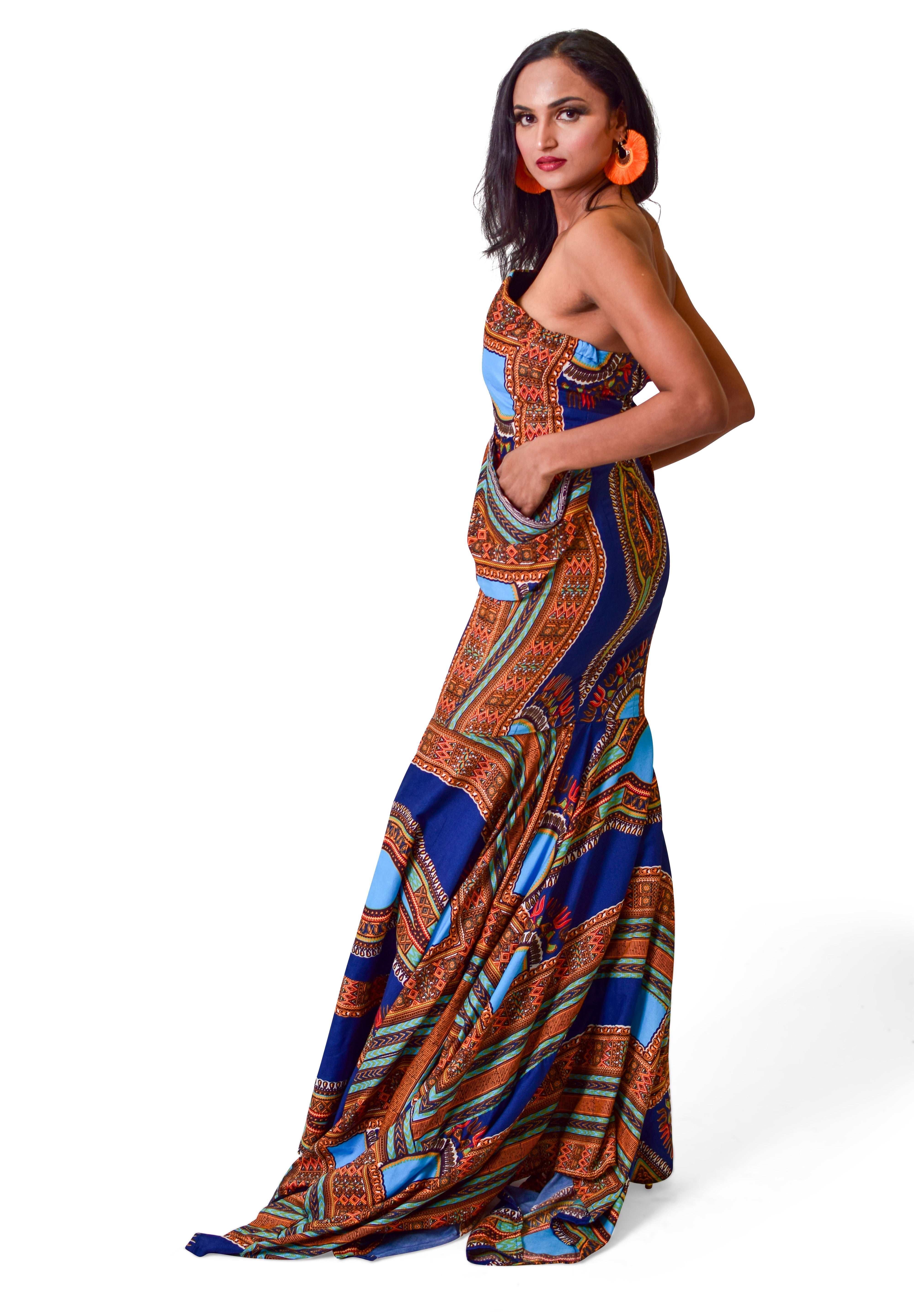 Nnwekorita Ankara Strapless Maxi Dress