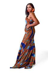 Nnwekorita Ankara Strapless Maxi Dress