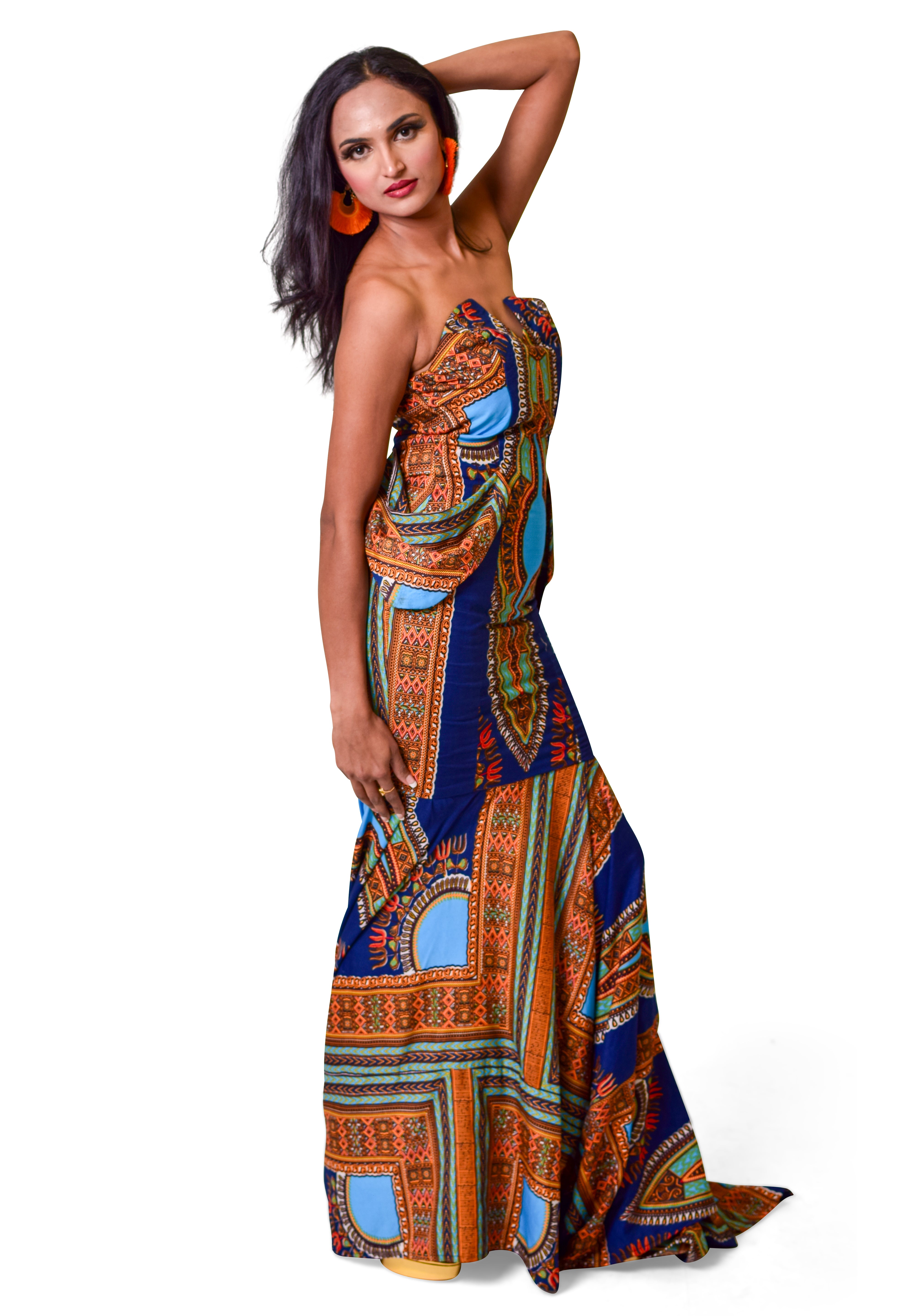 Nnwekorita Ankara Strapless Maxi Dress