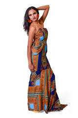 Nnwekorita Ankara Strapless Maxi Dress