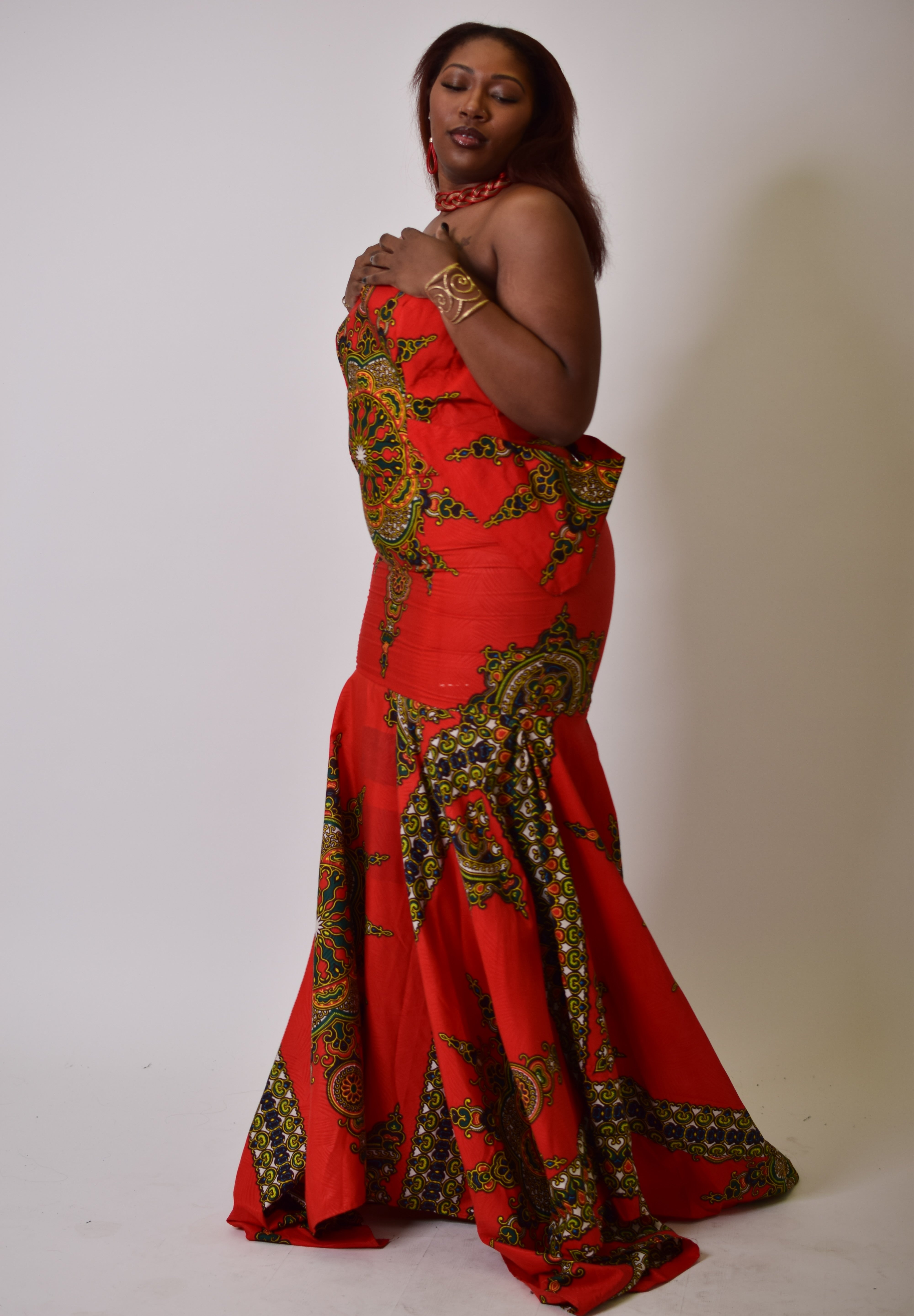 Nnwekorita Ankara Strapless Maxi Dress