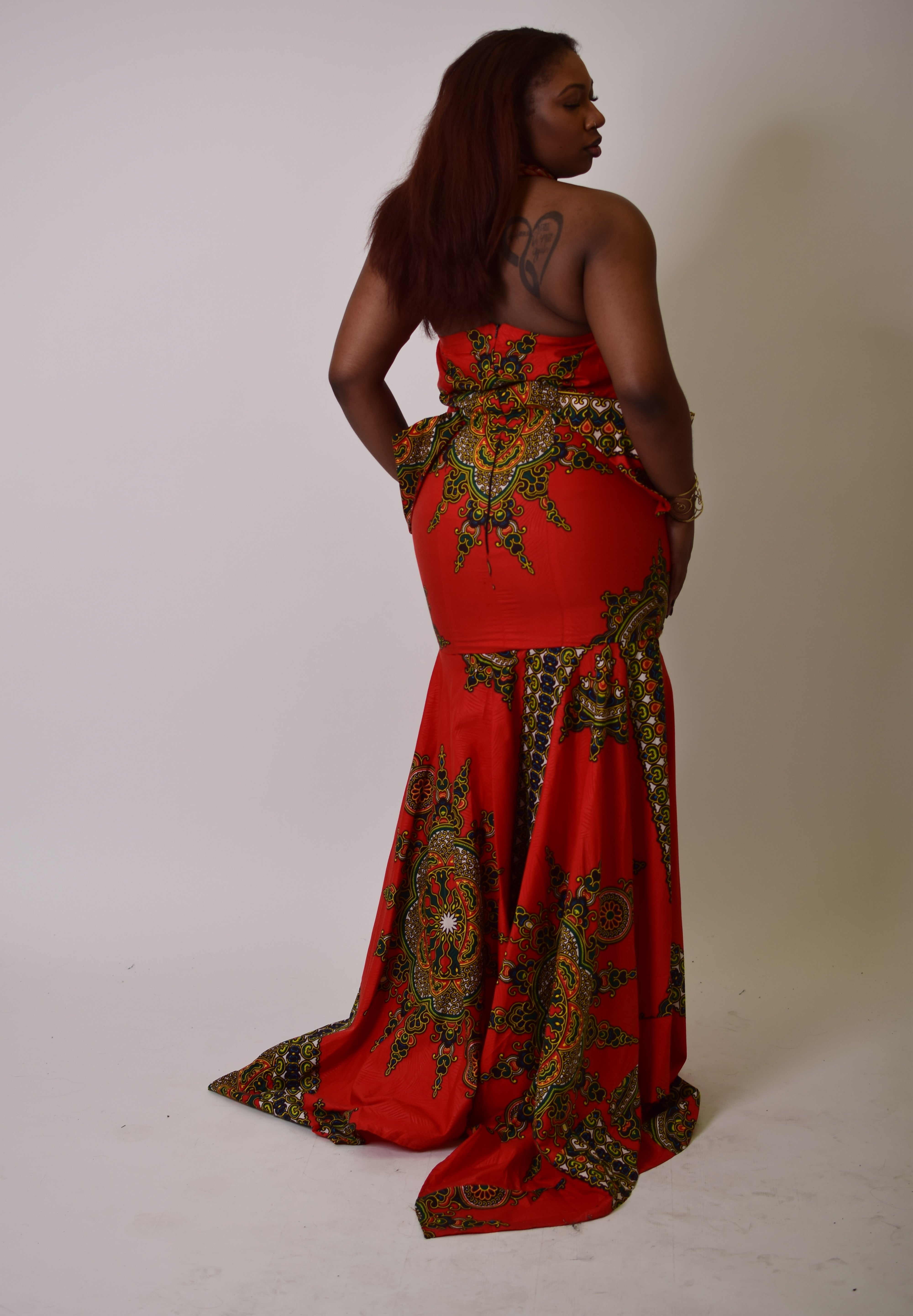 Nnwekorita Ankara Strapless Maxi Dress