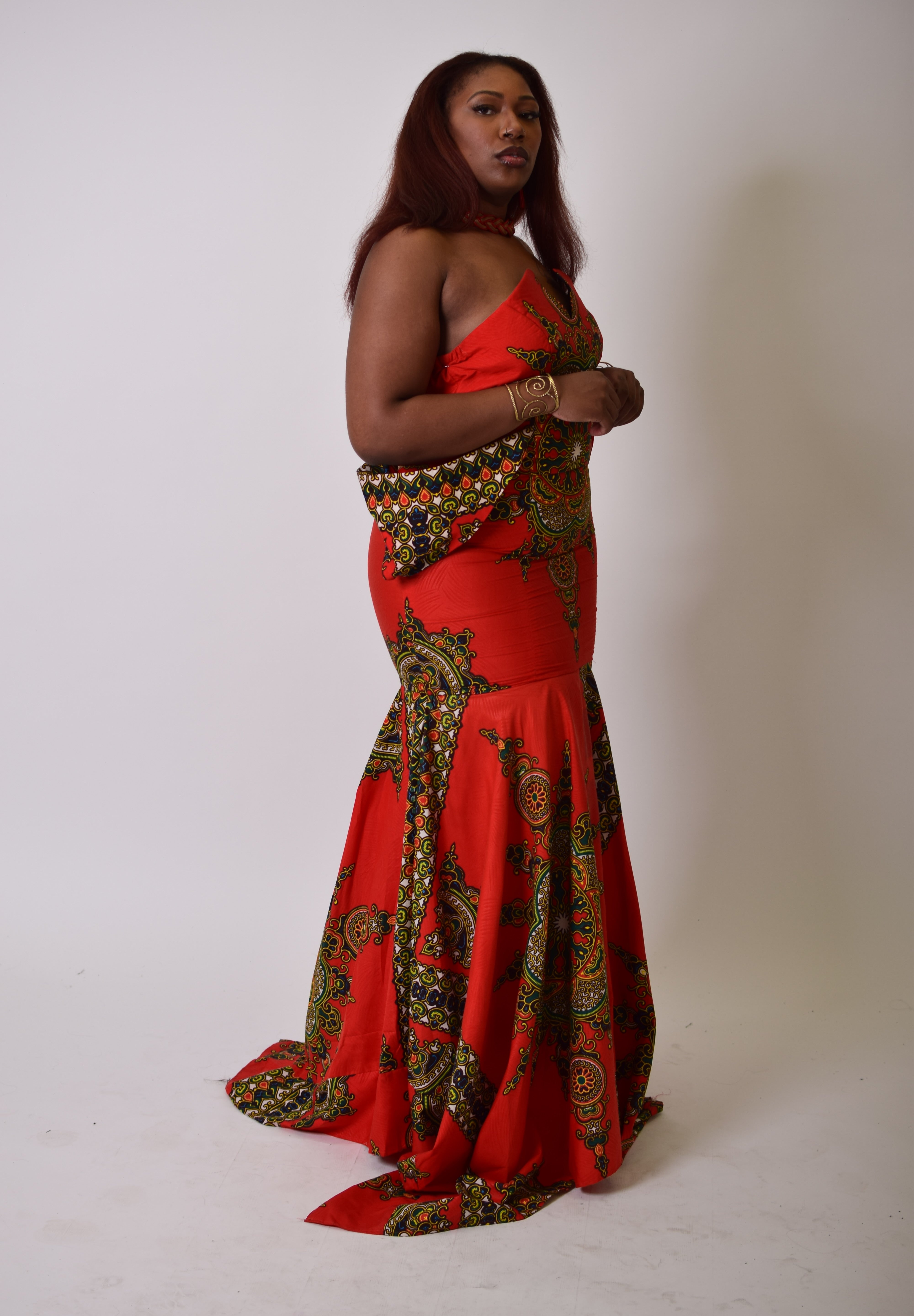 Nnwekorita Ankara Strapless Maxi Dress