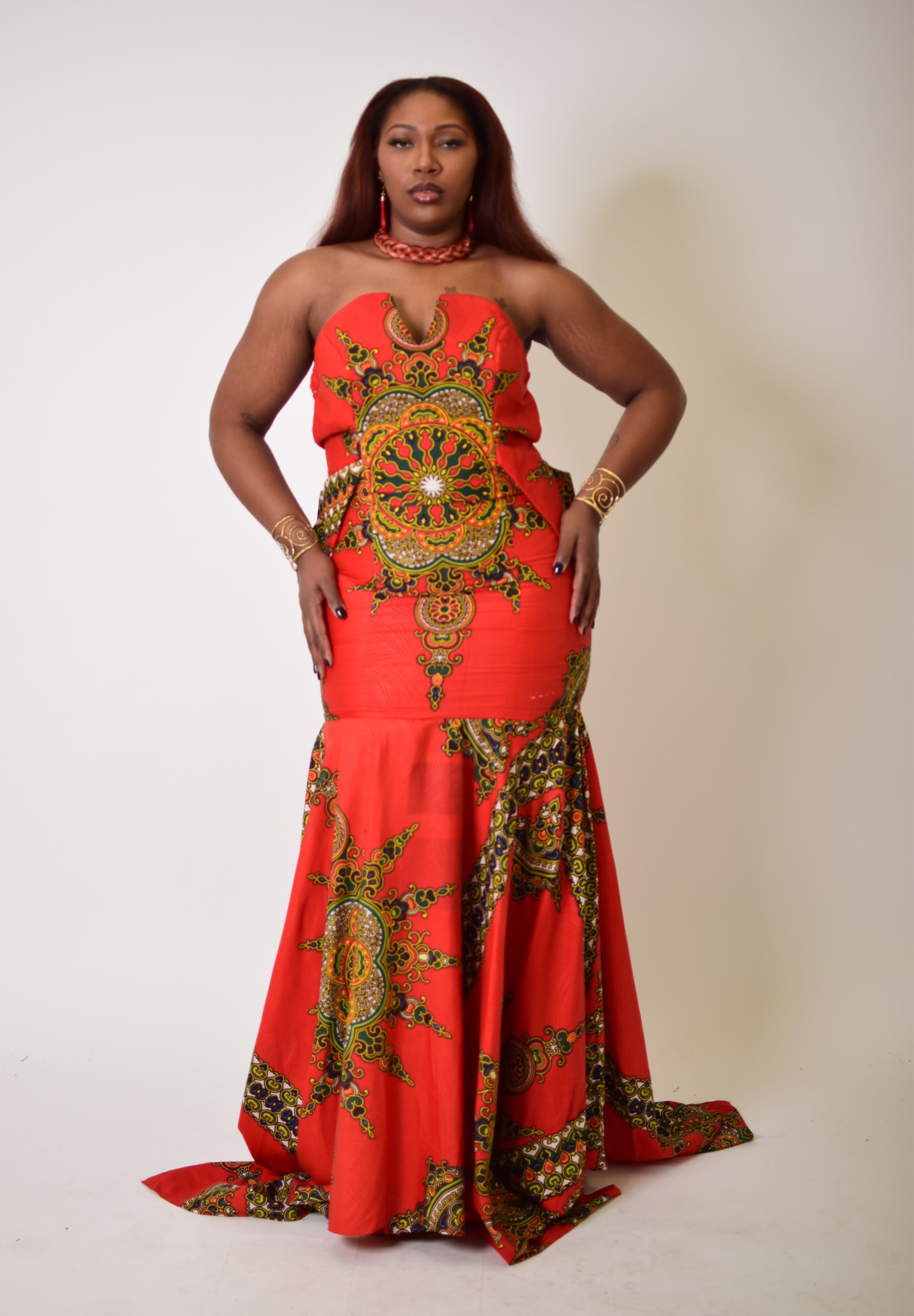 Nnwekorita Ankara Strapless Maxi Dress