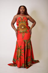 Nnwekorita Ankara Strapless Maxi Dress