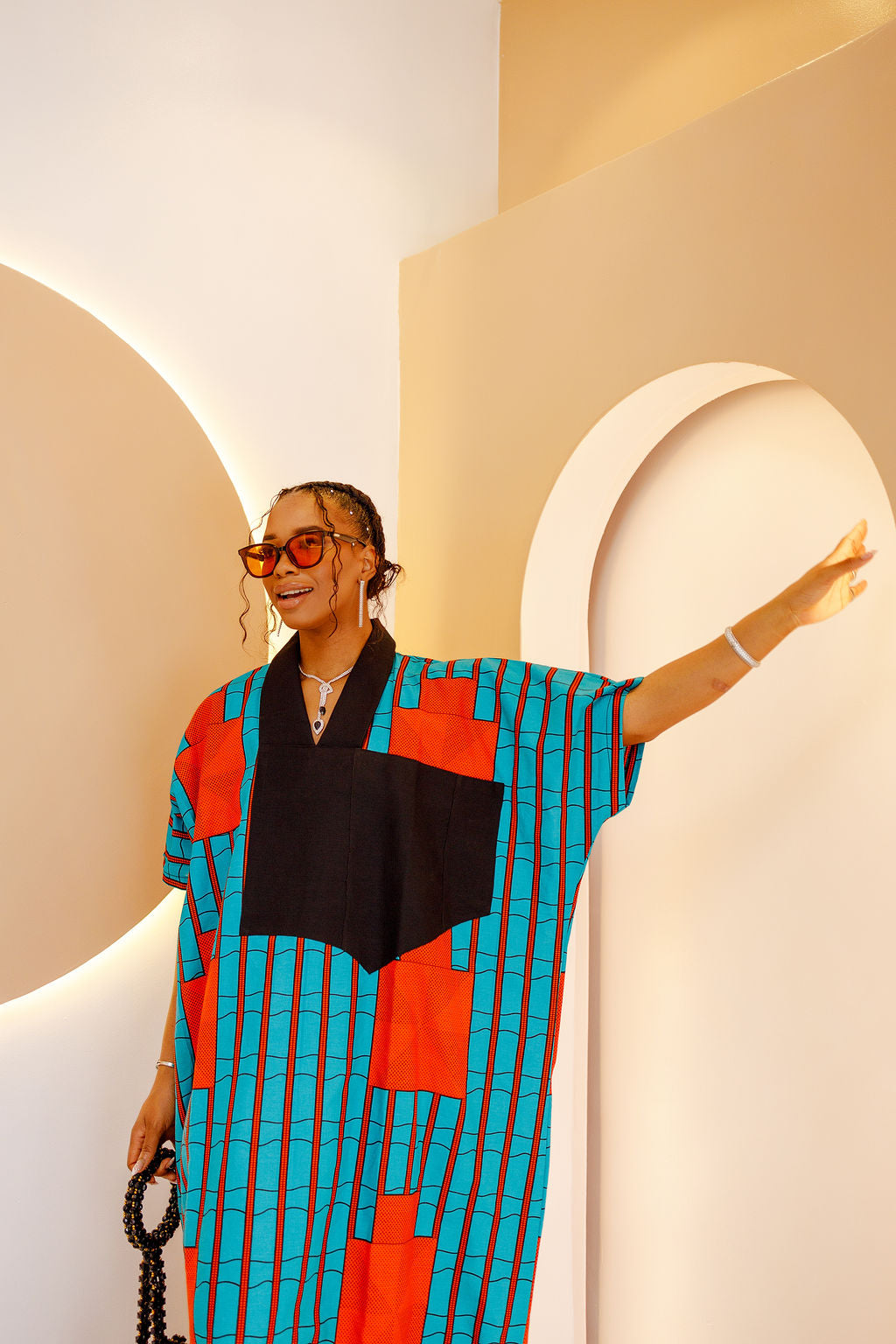 Agidi Bubu Dress with Aso Oke Embellishment