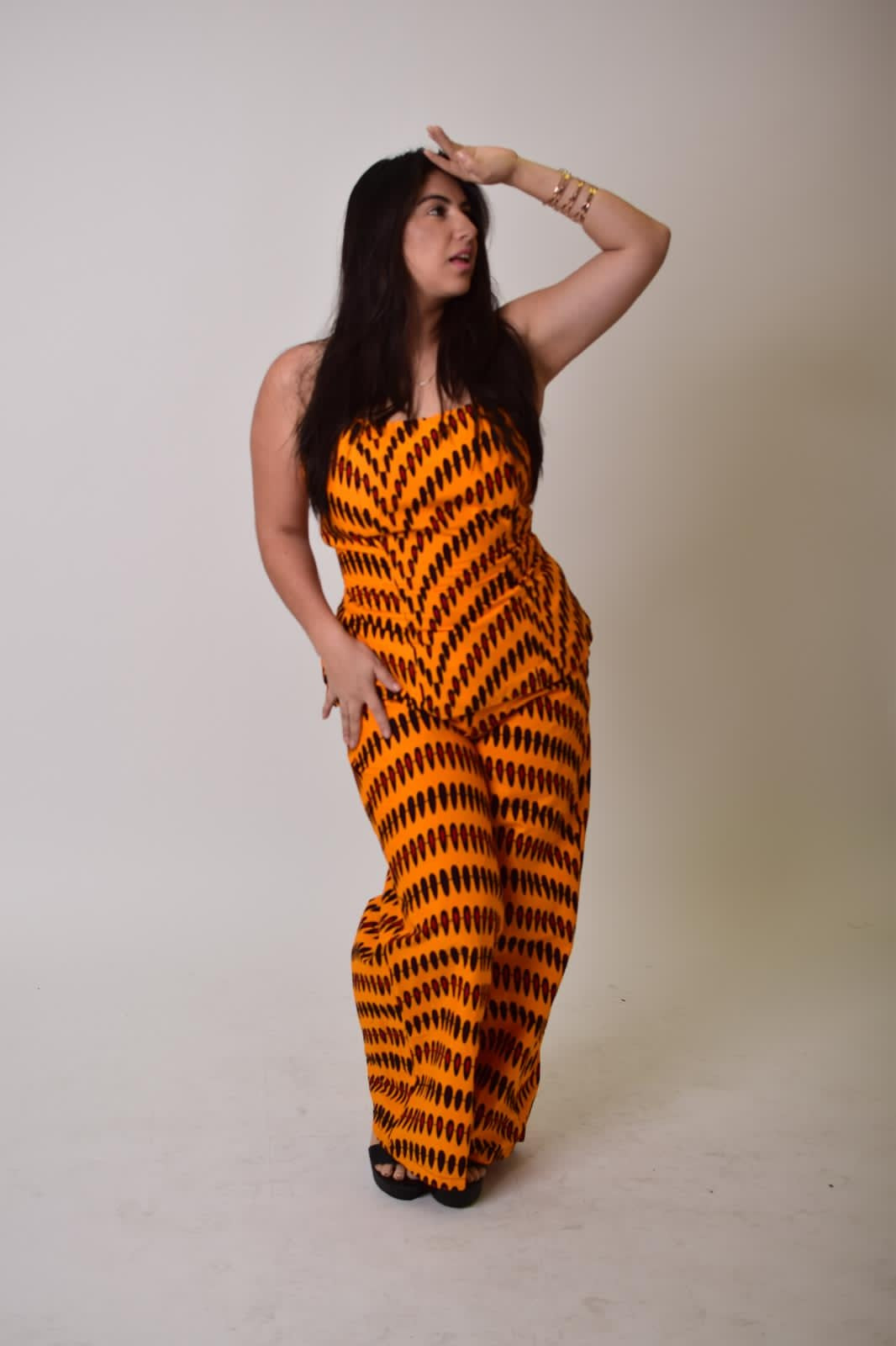 Oba Halter Peplum Top & Pants Set