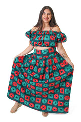 Obodo African Print Crop Top & Maxi Skirt Set