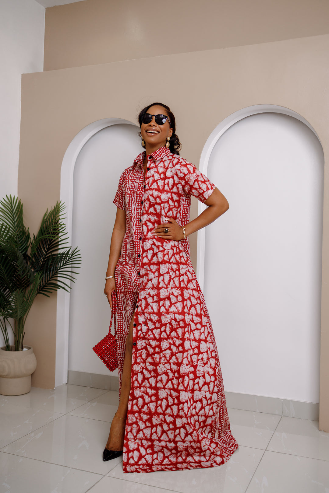 fitted lace wedding dress Maraya Red Feather Kaftan Maxi Dress 4 US Women's Numeric / Ivory main image 0