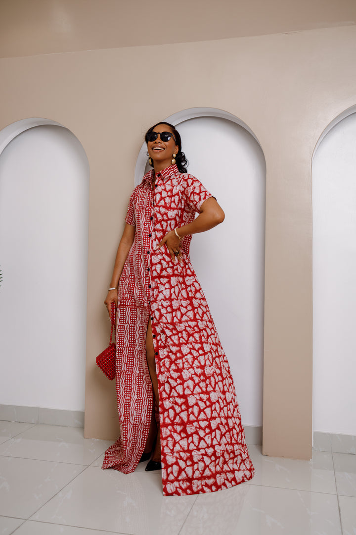 chinese dress ladies Dreams Green Àdìrẹ Kaftan Dress – Hand Dyed African Maxi Dress Small/Medium main image 0