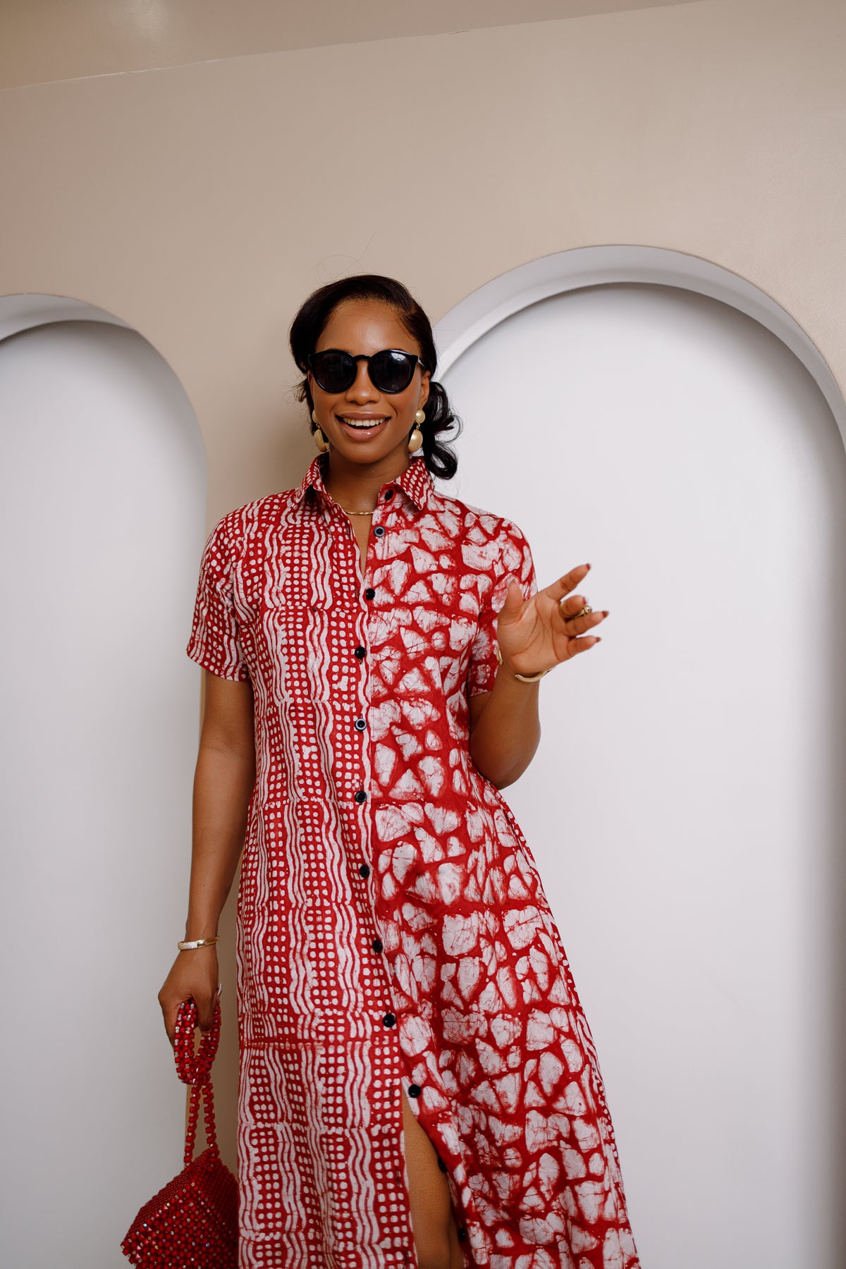 red and white kaftan dress Larkin Lane | Matisse Embroidered Ukrainian Dress/Kaftan | Red/White