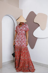 Ogbaluofu Kaftan Maxi Dress – Handmade Crepe Adire Elegance