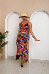 Ola Midi Ankara dress