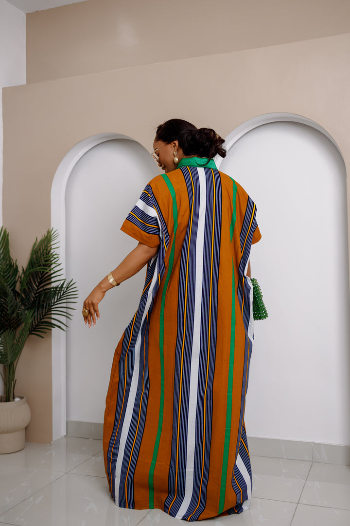knee length dresses for ladies Striped Bubu Dress – African Maxi Heritage Style – Obioma Fashion- Buy  African Print